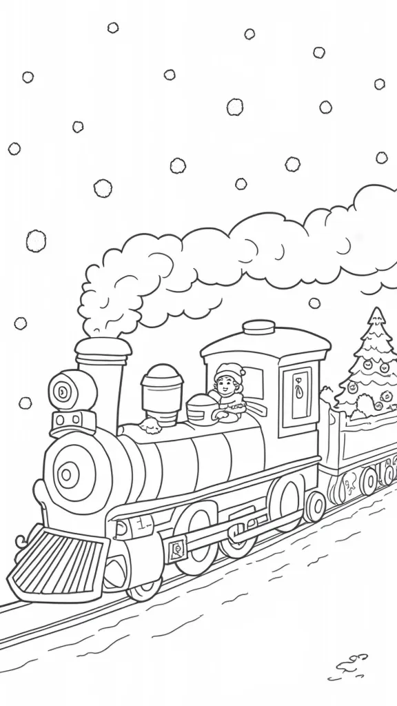 páginas para colorear de Polar Express imprimible